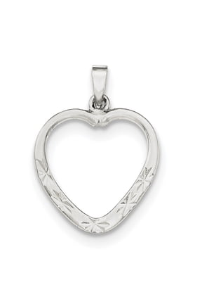 Sterling Silver Polished & D/C Heart Pendant QP4430
