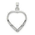 thumbnail image 1 of Sterling Silver Polished & Diamond Cut Heart Pendant, 1 of 4