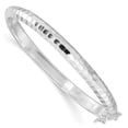 thumbnail image 1 of Sterling Silver Polished & Diamond-Cut 5 mm Hinged Kids Bangle Bracelet, 1 of 1