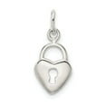 thumbnail image 1 of Sterling Silver Polished Diamond-cut Heart Lock Charm, 1 of 3