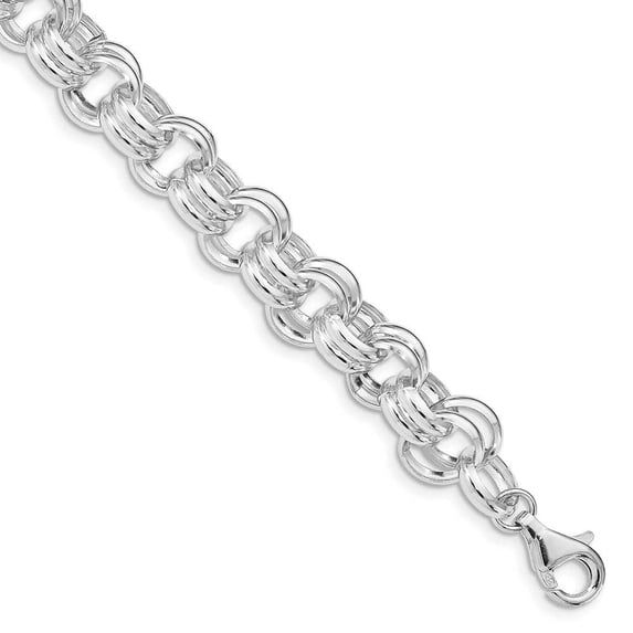 Sterling Silver Polished Double Links Bracelet QG4989