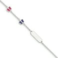 thumbnail image 1 of Sterling Silver Polished Enamel Butterfly Bar Children's with 1in Extender Bracelet, 1 of 2