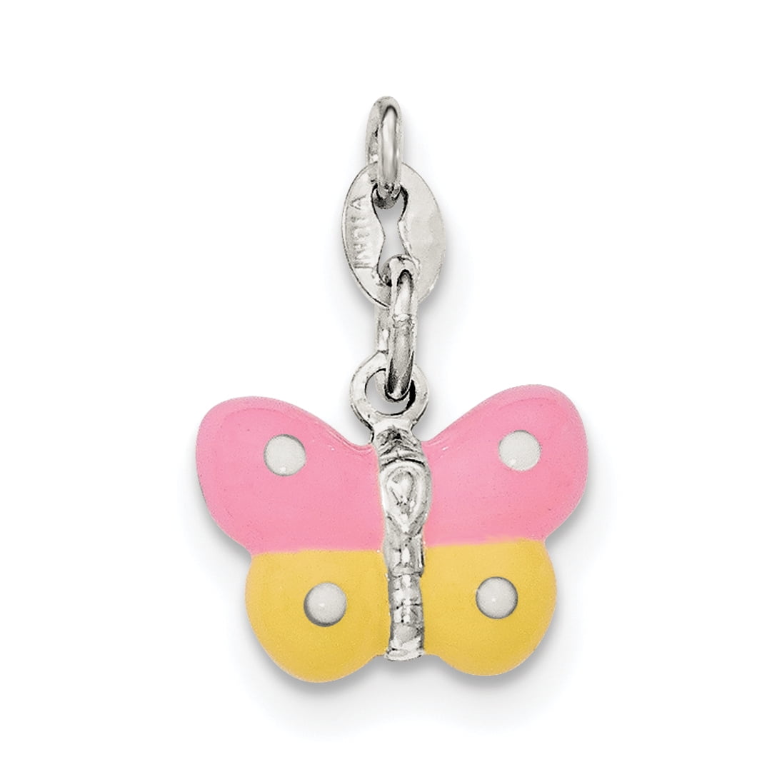 BEST PRICE PRODUCT Sterling Silver Polished Enamel Butterfly Charm