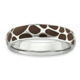 thumbnail image 1 of Sterling Silver Polished Enameled Animal Print Ring, 1 of 5