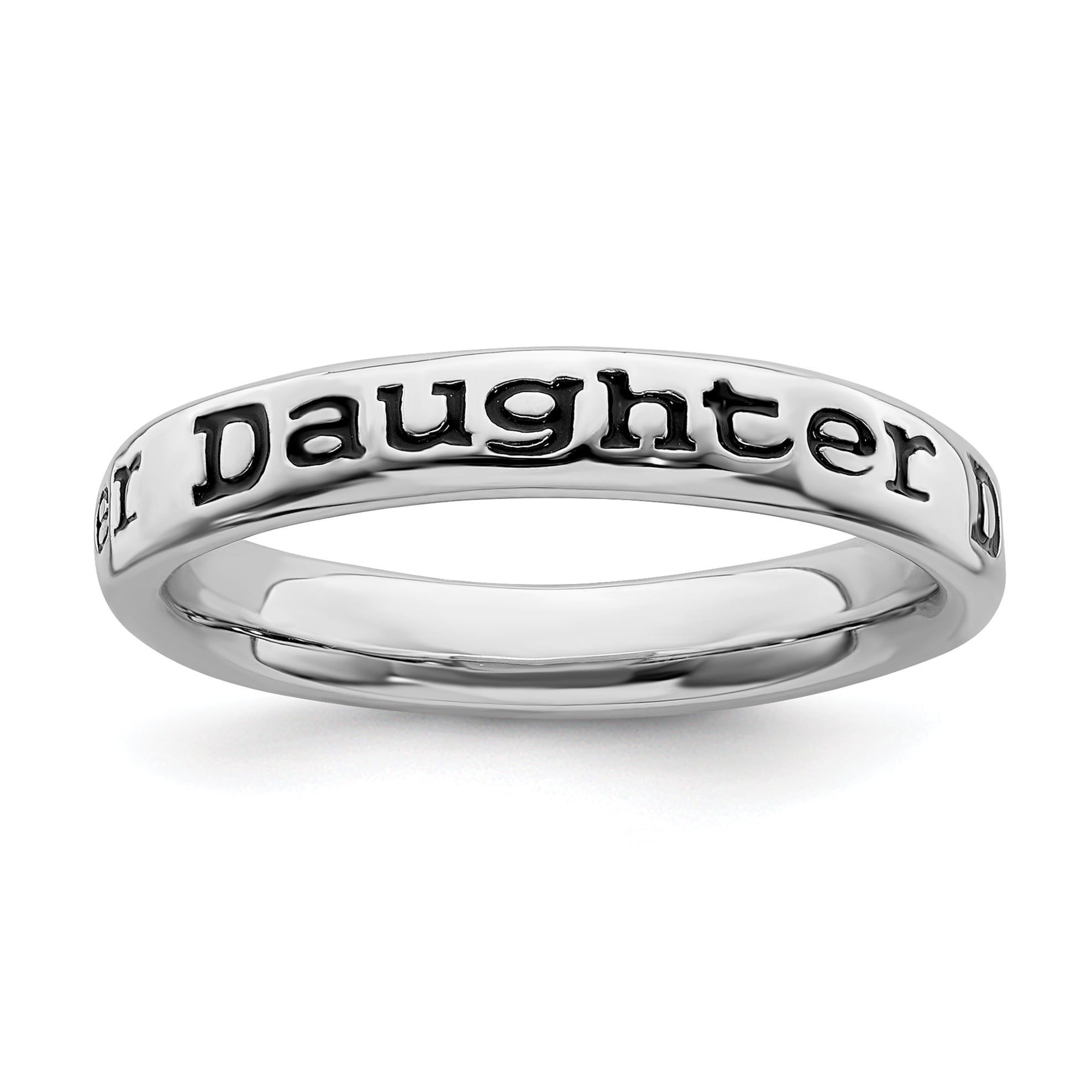 Sterling Silver Polished Enameled Daughter Ring Size 6 Walmart