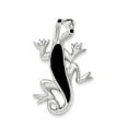 thumbnail image 1 of Sterling Silver Polished Enameled Gecko Chain Slide Pendant - Measures 35.7x23mm Wide, 1 of 2