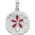 thumbnail image 1 of Sterling Silver Polished Enameled Sand Dollar Pendant(Length 27.3) - Jbsp, 1 of 5