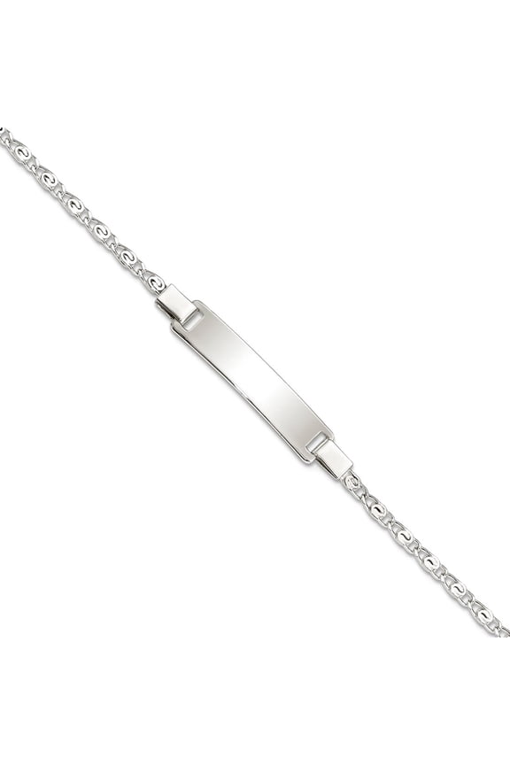 Sterling Silver Polished Engraveable ID Bracelet