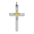 thumbnail image 1 of Sterling Silver Polished Epoxy and Gold-Flashed Cross Pendant - 1.5 Grams - Measures 29x17mm Wide, 1 of 2