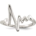 thumbnail image 1 of Sterling Silver Polished Fancy Heartbeat Ring (Size 6) Made In India qr6594-6, 1 of 6