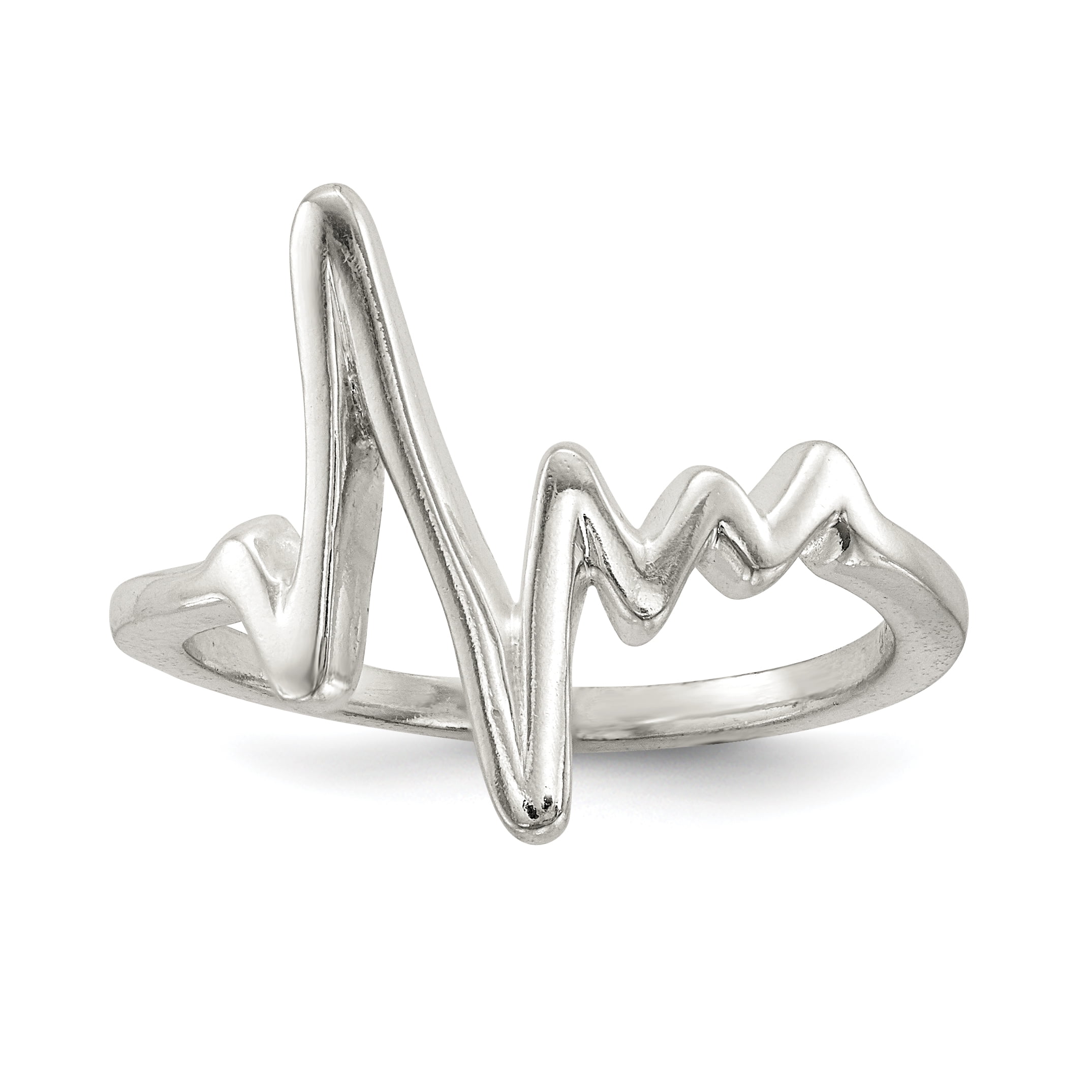 Sterling Silver Polished Fancy Heartbeat Ring Walmart