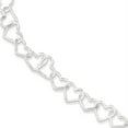 thumbnail image 1 of FJC Finejewelers Sterling Silver Polished Fancy Large Heart Link Bracelet, 1 of 2