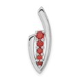 thumbnail image 1 of Sterling Silver Polished Fancy Red CZ Slide Pendant Charm, 1 of 4