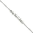thumbnail image 1 of Sterling Silver Polished Fancy Ringed Anklet - 5.0 Grams - 10 Inch - Spring Ring - Measures 4mm Wide, 1 of 1