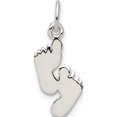 thumbnail image 1 of Sterling Silver Polished Feet Pendant Made In India qc8545, 1 of 5