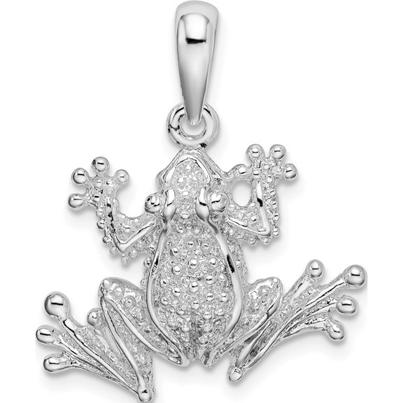 Sterling Silver Polished Frog Pendant (Width 22) (Length 27) - Jbsp
