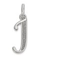 thumbnail image 1 of Sterling Silver Polished Glitter Enamel Letter J Initial Charm (24 X 6) Made In India qc9181j, 1 of 2