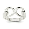 thumbnail image 1 of Sterling Silver Polished Heart Infinity Ring - 3.8 Grams - Size 6 - Measures 2.6mm Wide, 1 of 2