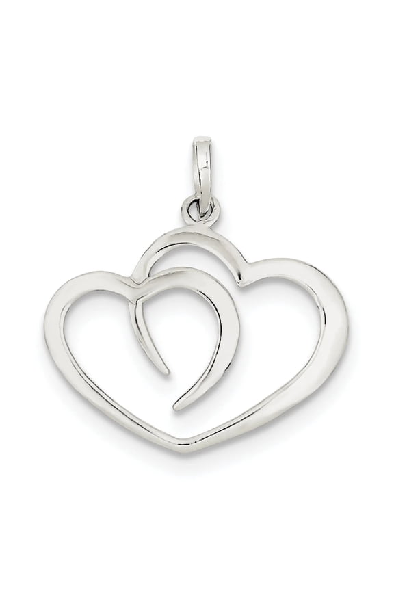 925 Sterling Silver Open Solid Polished Love Heart Pendant Necklace 29x27mm Wide Pendant for Women