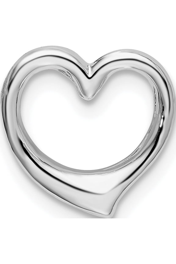 De-Ani Sterling Silver Rhodium-plated Polished Heart Slide