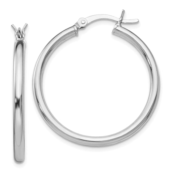 Sterling Silver Polished Hinged Hoop Earrings Sterling Silver Earrings