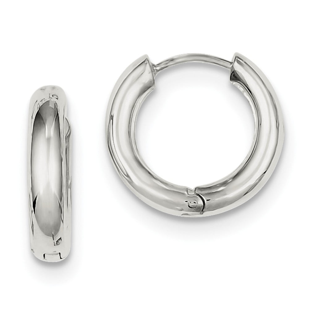 Sterling Silver Polished Hoop Earrings - 4.0 Grams - Measures 17x4mm Wide