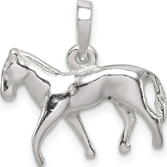 Sterling Silver Polished Horse Pendant (17 X 18) Made In India qc7840