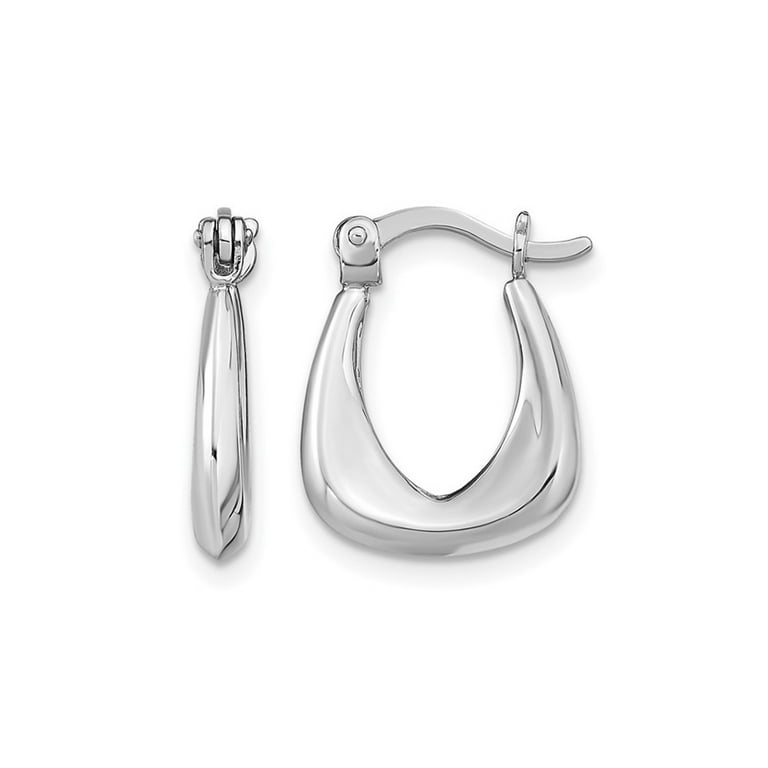 Sterling Silver Polished Huggie Hoop Earrings