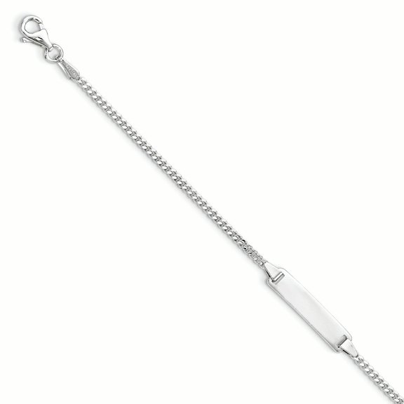 Sterling Silver Polished ID Plate with .75in ext. Bracelet
