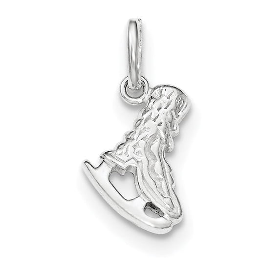 Finest Gold Sterling Silver Polished Ice Skate Charm