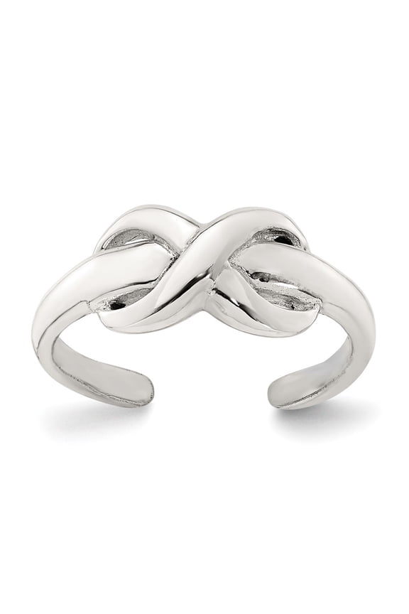 Sterling Silver Polished Infinity Adjustable Toe Ring