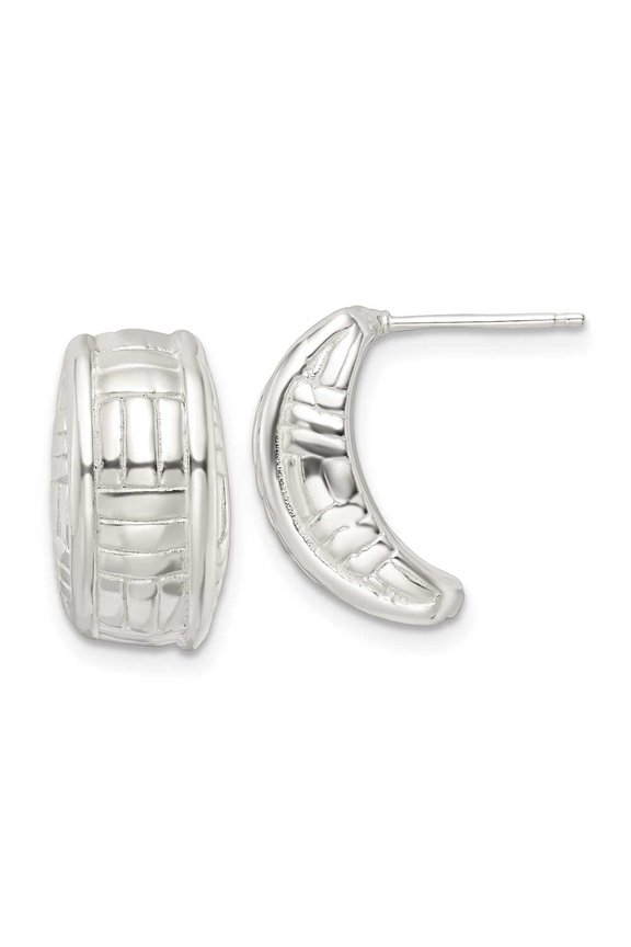 Sterling Silver Polished Jhoop Post Earrings