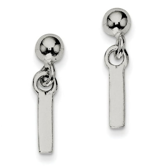 Sterling Silver Polished L Dangle Post Earrings Sterling Silver Earrings