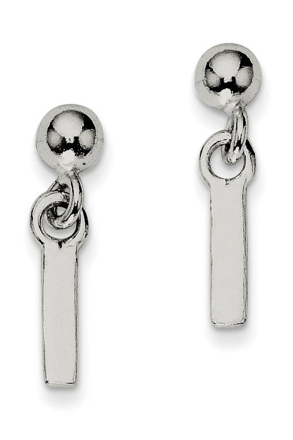 Sterling Silver Polished L Dangle Post Earrings
