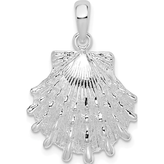 Jewelry by Sweet Pea De-Ani Sterling Silver Rhodium-Plated Polished Large Lions Paw Shell Pendant