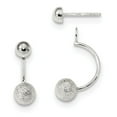 thumbnail image 1 of Sterling Silver Polished Laser-cut Removeable Front Back Dangle Earrings, 1 of 1