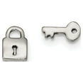 thumbnail image 1 of Sterling Silver Polished Left and Right Lock/Key Post Earrings, 1 of 1
