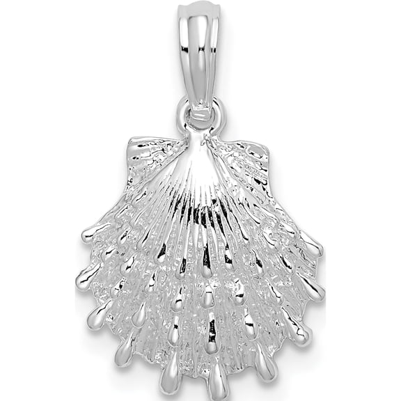 Jewelry by Sweet Pea De-Ani Sterling Silver Rhodium-Plated Polished Lions Paw Shell Pendant