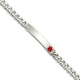 thumbnail image 1 of 925 Sterling Silver Lobster Claw Closure Polished Medical Curb Link ID Bracelet 7.5 Inch 6mm Wide Identification Bracele, 1 of 2