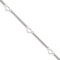 thumbnail image 1 of Finest Gold Sterling Silver Polished Multi-strand Heart 7 in. Bracelet, 1 of 4