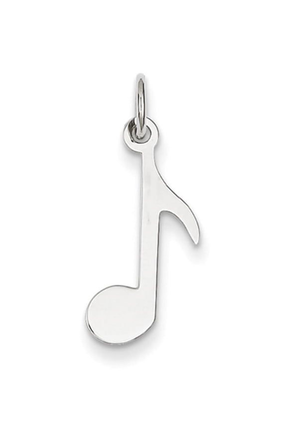 925 Sterling Silver Solid Polished Musical Note Charm 19x9.5mm Wide Pendant Necklace for Women