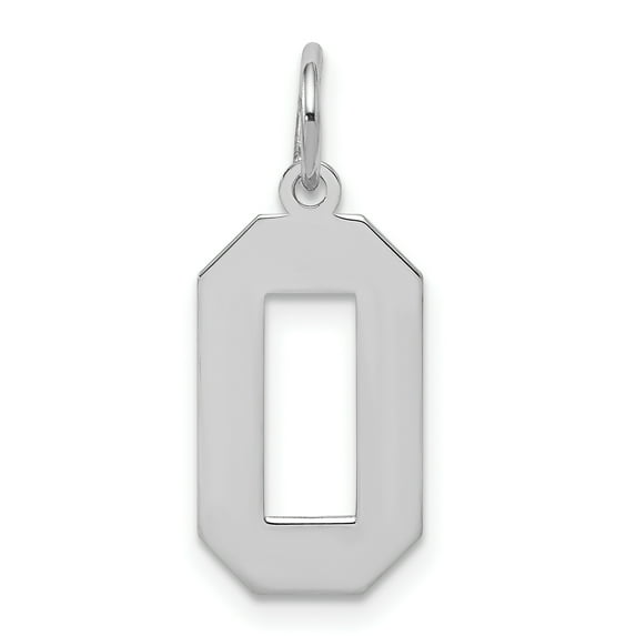 Sterling Silver Polished Number 0 Charm Pendant