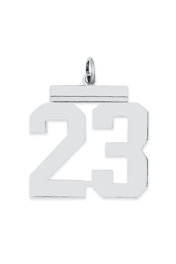 Sterling Silver Polished Number 23 Charm Pendant