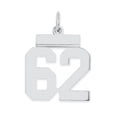 thumbnail image 1 of Sterling Silver Polished Number 62 Charm Pendant, 1 of 2