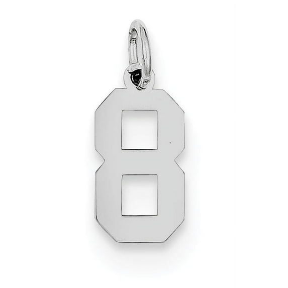 Sterling Silver Polished Number 8 Charm Pendant