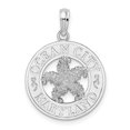thumbnail image 1 of Sterling Silver Polished Ocean City MD Circle & Starfish Pendant, 1 of 1