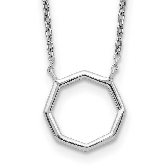 Sterling Silver Polished Octagon Necklace QG5195
