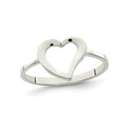 GEM AND HARMONY Sterling Silver Polished Open Heart Promise Ring