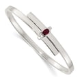 thumbnail image 1 of Sterling Silver Polished Oval Red CZ Slip On Expandable Bangle, 1 of 3