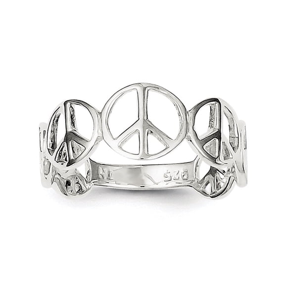 Sterling Silver Polished Peace Ring